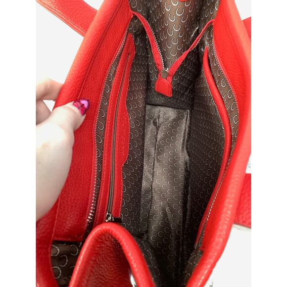 Marc Jacobs Women's True Red The Leather Medium Tote Bag Crossbody Handbag I3-4 - Picture 8 of 9